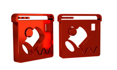 Red Data visualisation icon isolated on transparent background.