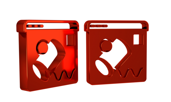 Red Data visualisation icon isolated on transparent background.