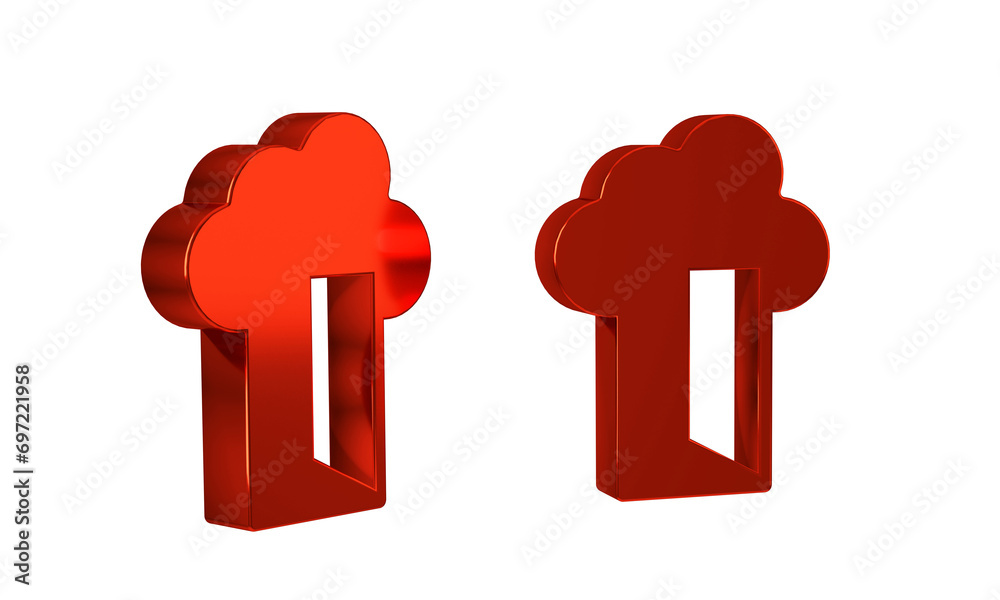 Poster red cloud database icon isolated on transparent background. cloud computing concept. digital service