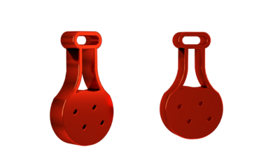 Red Test tube and flask chemical laboratory test icon isolated on transparent background. Laboratory glassware sign.