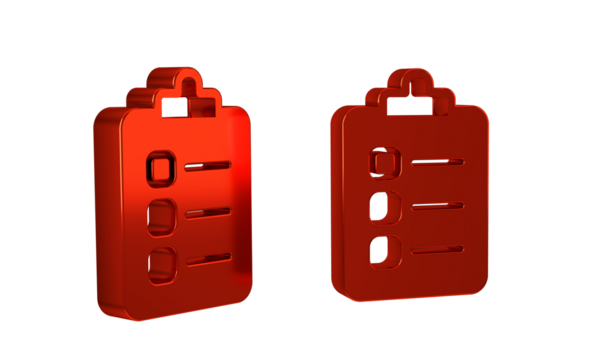 Red To do list or planning icon isolated on transparent background. - Powered by Adobe