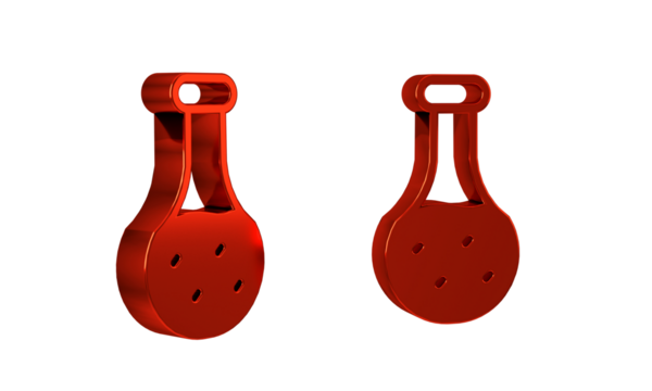 Red Test tube and flask chemical laboratory test icon isolated on transparent background. Laboratory glassware sign.