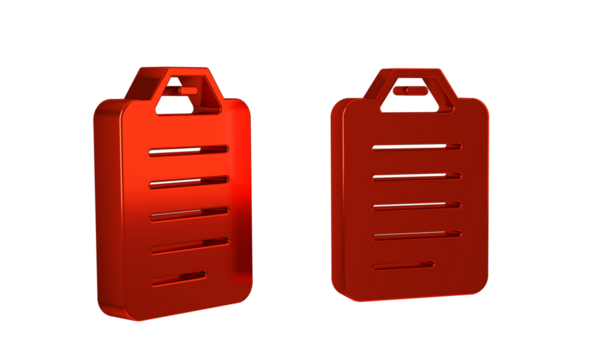 Red To do list or planning icon isolated on transparent background.