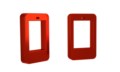 Red Smartphone, mobile phone icon isolated on transparent background.