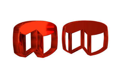Red Cheese icon isolated on transparent background.