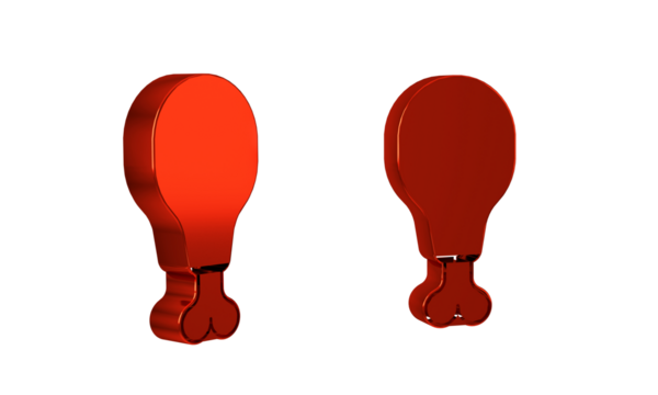 Red Chicken leg icon isolated on transparent background. Chicken drumstick. - Powered by Adobe