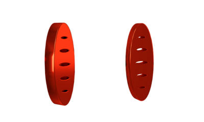 Red French baguette bread icon isolated on transparent background.