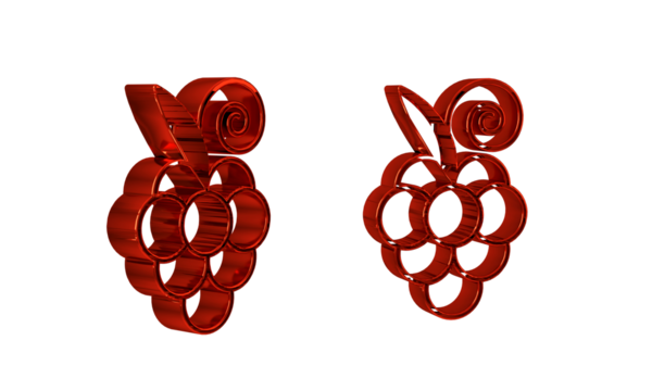 Red Grape fruit icon isolated on transparent background.