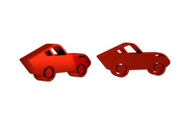 Red Car icon isolated on transparent background.