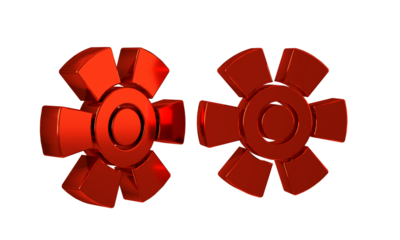 Red Sun icon isolated on transparent background.