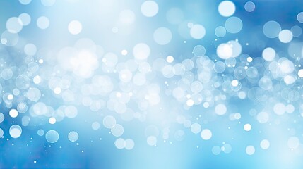 Realistic white and blue bokeh background