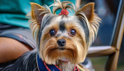 small yorkshire terrier dog close up