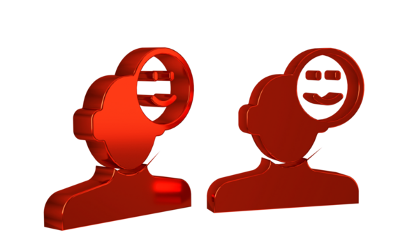 Red Good mood icon isolated on transparent background.