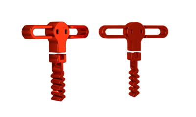 Red Wine corkscrew icon isolated on transparent background.