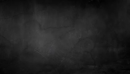 Foto op Canvas abstract black wall texture for pattern background wide panorama picture black wall texture rough background dark concrete floor or old grunge background with black © joesph