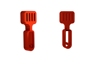 Red Spatula icon isolated on transparent background. Kitchen spatula icon. BBQ spatula sign. Barbecue and grill tool.
