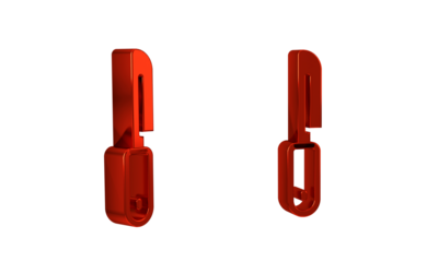 Red Knife icon isolated on transparent background. Cutlery symbol.