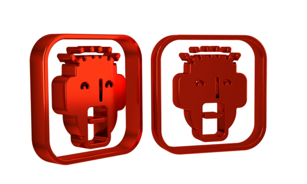 Red Rapper icon isolated on transparent background.