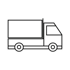delivery truck vehicle isolated icon vector illustration design, vector illustration graphic. Big box truck delivery icon symbol