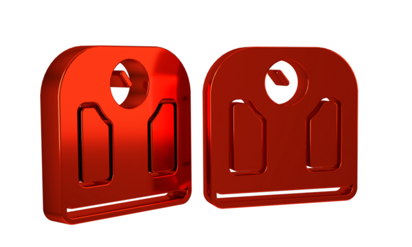 Red Bathroom scales icon isolated on transparent background. Weight measure Equipment. Weight Scale fitness sport concept. - Powered by Adobe
