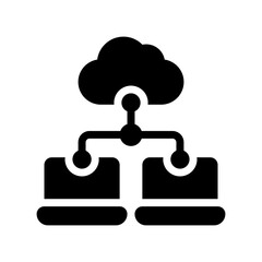 cloud service glyph icon