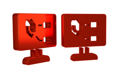 Red Agricultural soil test and results icon isolated on transparent background. Digital soil analysis.