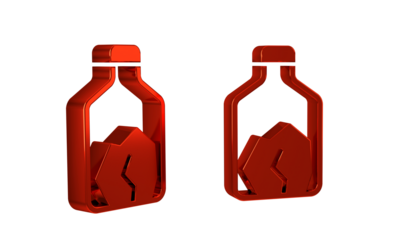 Red Ore mining icon isolated on transparent background.