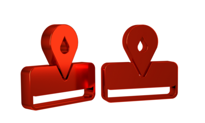 Red Oilfield icon isolated on transparent background. Natural resources, oil and gas production.