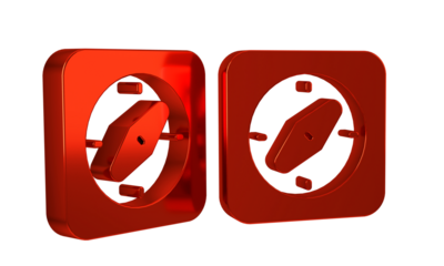 Red Compass icon isolated on transparent background. Windrose navigation symbol. Wind rose sign.