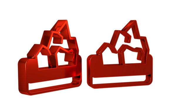 Red Ore mining icon isolated on transparent background.