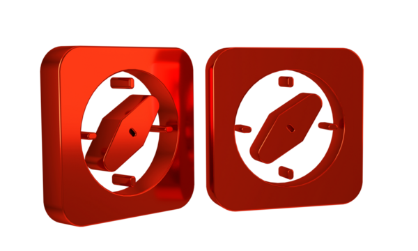 Red Compass icon isolated on transparent background. Windrose navigation symbol. Wind rose sign.
