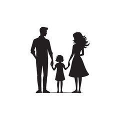 Family Silhouette: A Warm Sunset Embrace - Capturing the Love and Connection of a Happy Family in Silhouette Form
