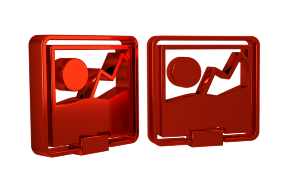 Red Picture icon isolated on transparent background.