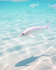 Realistic fish swimming in the ocean underwater