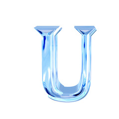 Blue ice symbol. letter u