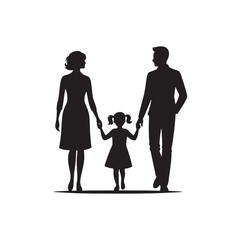 Silhouette of Family: Woodland Wonder, Capturing the Curious and Adventurous Silhouettes of a Family Exploring a Woodland Wonderland
