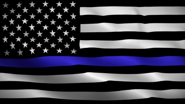 National Law Enforcement Appreciation Day flag waving animation, perfect loop, official colors, 4K video