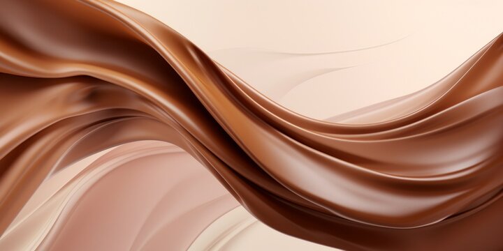 Generative AI image of an abstract chocolate wave background