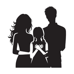 Nurturing Bonds: Silhouette of Family Portraying the Affectionate Connection Between Parents and Young Children in Everyday Life - Family Silhouette
