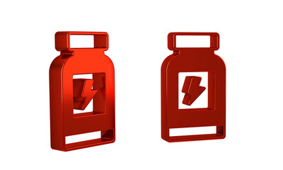 Red Energy drink icon isolated on transparent background.