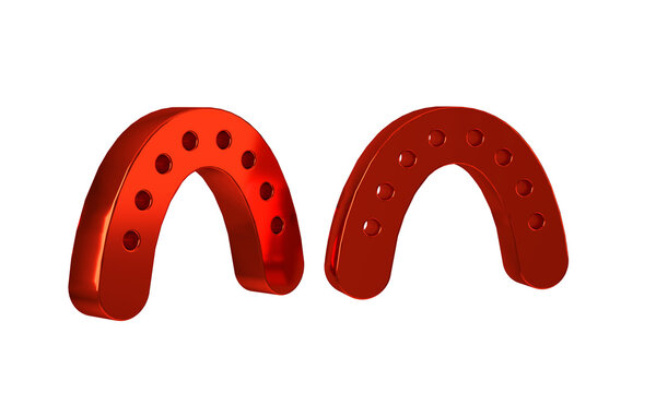 Red Mouth guard boxer icon isolated on transparent background.