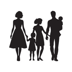 Creating Memories Together: Silhouette of Family Enjoying Quality Time, Evoking the Nostalgia of Cherished Moments and Shared Experiences
