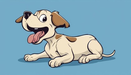 A cartoon dog with a pink tongue