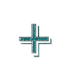 Turquoise symbol in a silver frame