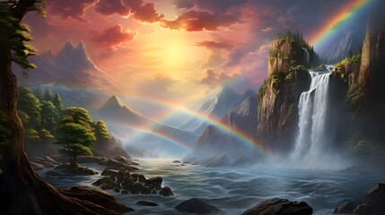 Regenbogen über Wall