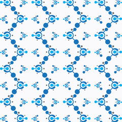 Cyan molecule vector design seamless pattern illustration abstract background