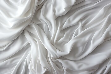 Obraz premium white cotton bed linen texture