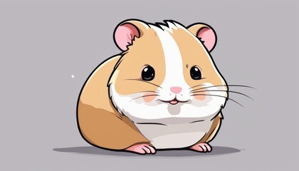 A cute hamster with a white belly and brown fur