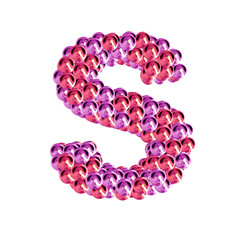 Symbol of pink and purple spheres. letter s