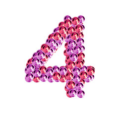 Symbol of pink and purple spheres. number 4